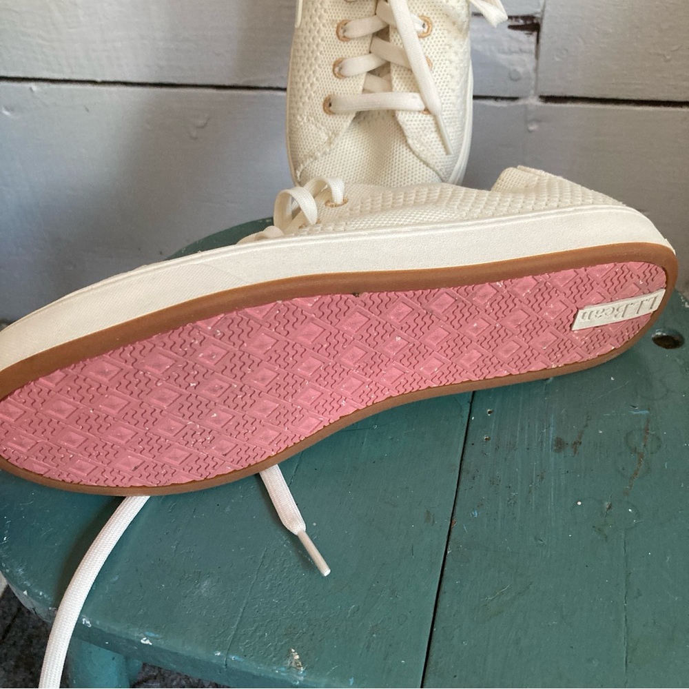 L.L. Bean Knit Sneakers Ivory Excellent No Use 8.5 - Picture 7 of 7